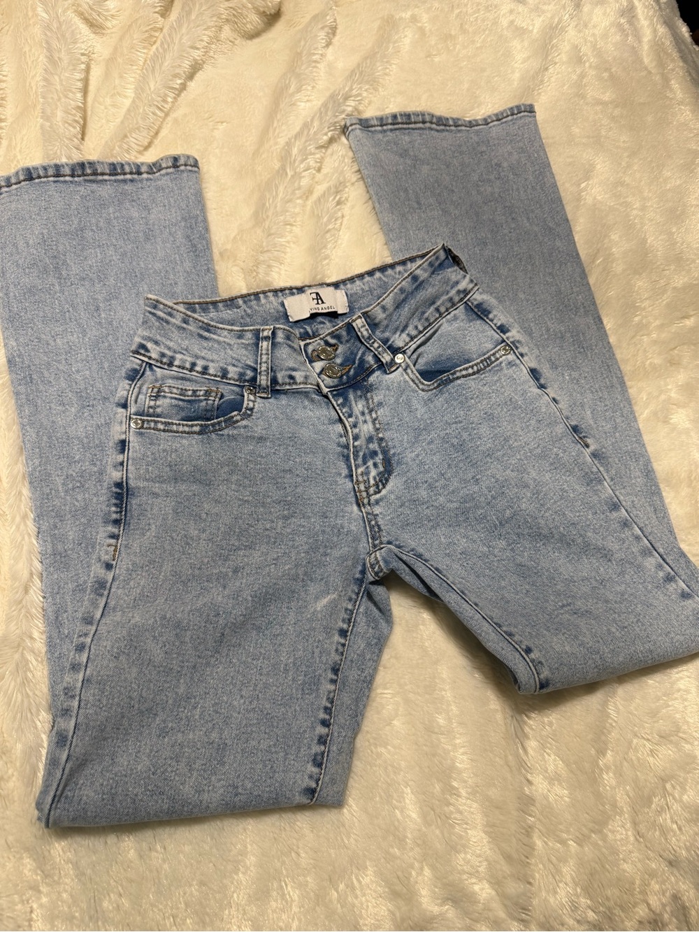 Flying Angel Light Wash Low-Rise Jeans